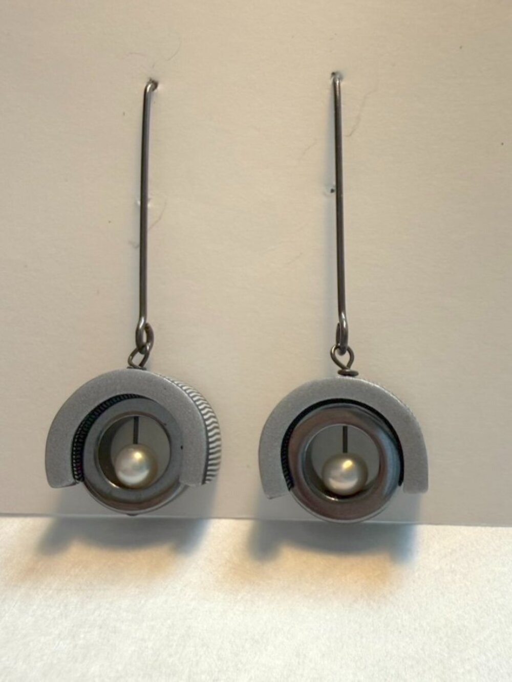 Handgrafted geometric polymer clay earrings